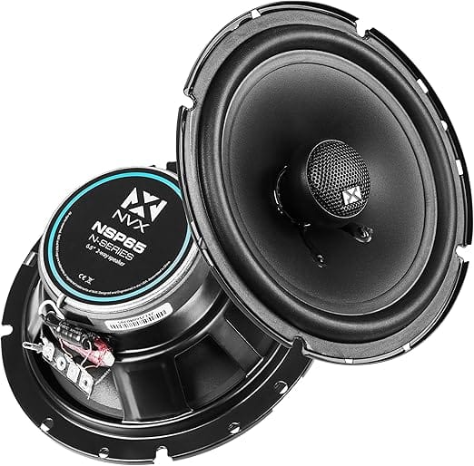 Alto-falante coaxial NVX NSP65 de 6.5 polegadas para som automotivo."