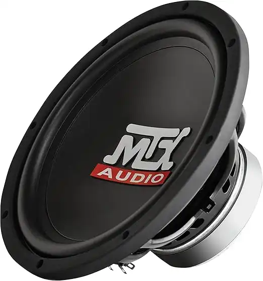 Subwoofer MTX TN10-04 preto de 10 polegadas com 150W RMS e impedância de 4 Ohms Descrição da imagem