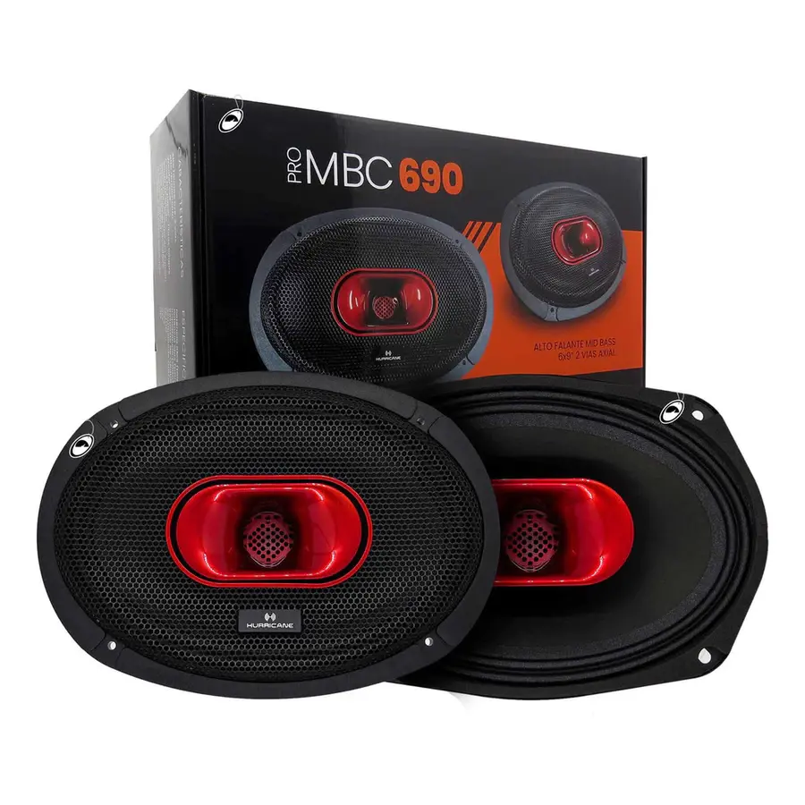 Par Alto Falante Hurricane Pro MBC690 6x9 250W RMS 4 Ohms para som automotivo