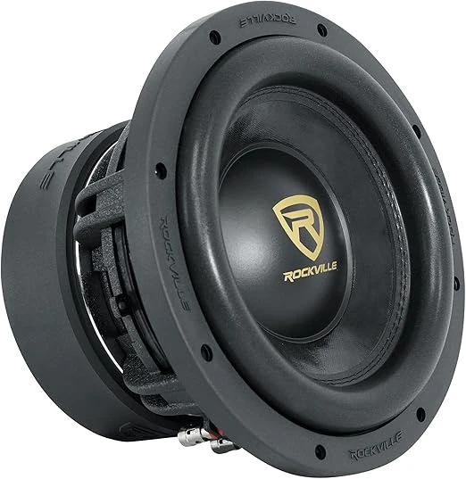 Fotografia do Subwoofer automotivo Rockville W10K9D2 V3 de 10 polegadas, destacando o design e a estrutura robusta do alto-falante. ​Título