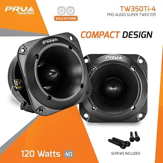 Par de Tweeter Automotivo PRV AUDIO TW350Ti-4 Preto com 240 Watts de potênci